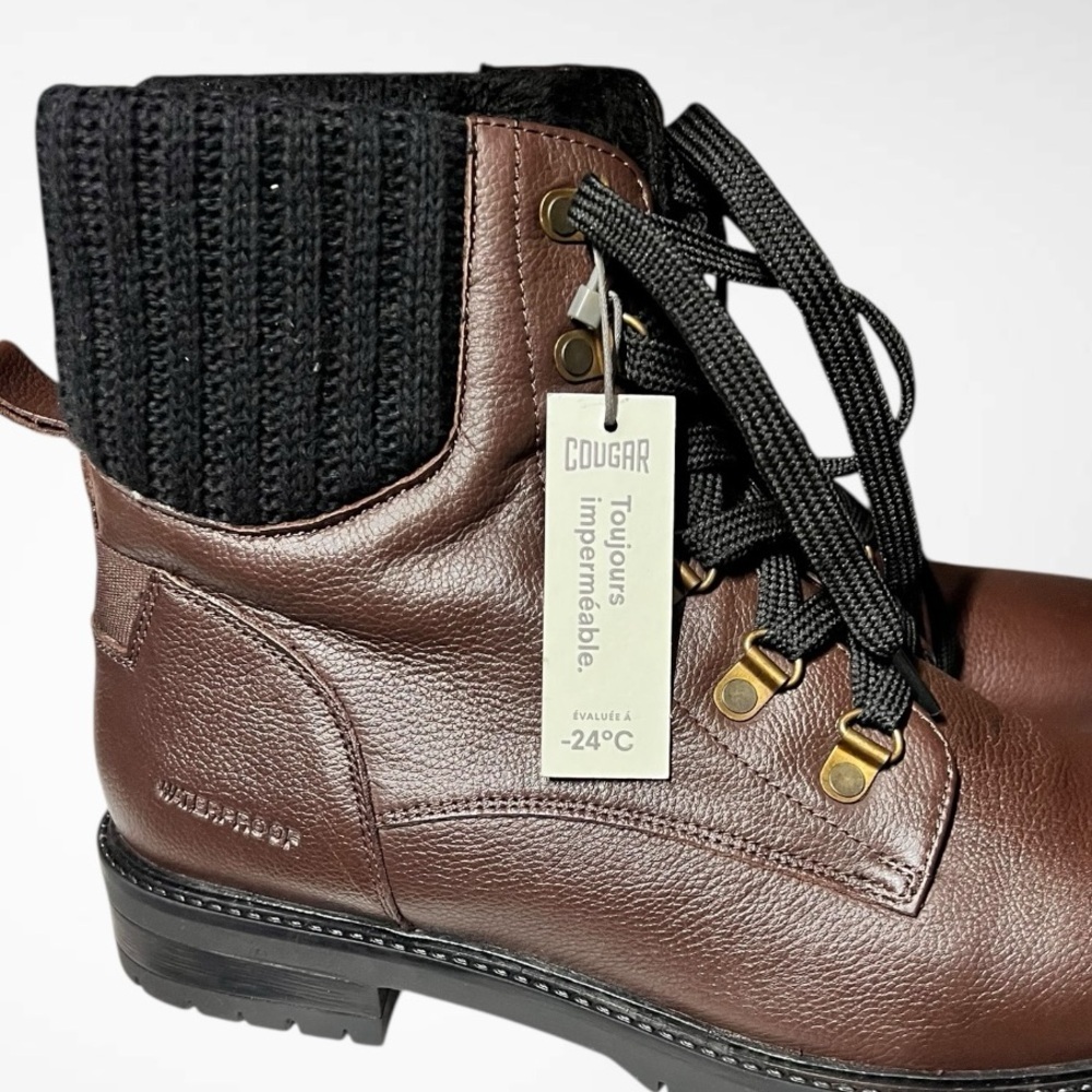 🌻NEW w/tag Cougar Kudos Women’s Dark Brown Waterproof Leather Boots Womens 11 - Picture 5 of 11